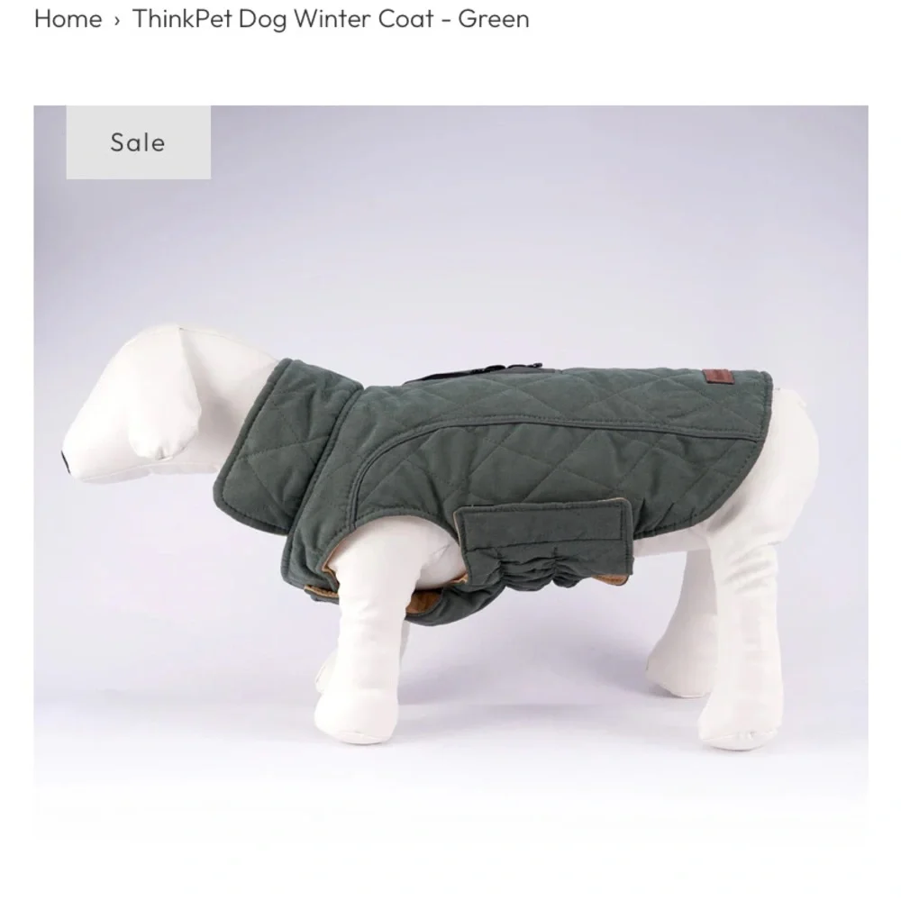 Think! Reversible Dog Winter Coat - Green